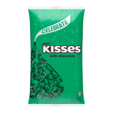 HERSHEY'S KISSES Dark Green Foils Milk Chocolate Candy Bulk Bag, 60 oz
