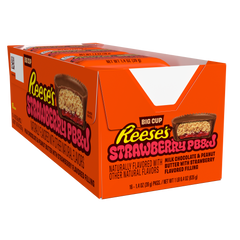 REESE'S Big Cup PB&J Strawberry Milk Chocolate Peanut Butter Cups Candy Packs, 1.4 oz (16 Count)