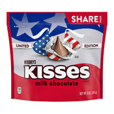 HERSHEY'S KISSES Red White and Blue Foils, Milk Chocolate Candy Share Pack, 9 oz