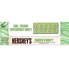 HERSHEY'S Cookies 'N' Mint Ice Cream Flavored Standard Size Candy Bar, 1.38oz (24 Count)