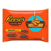 REESE'S Milk Chocolate Caramel Peanut Butter Snack Size Cups, Candy Bag, 9.9 oz