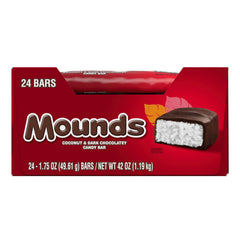 MOUNDS Dark Chocolate and Coconut Candy Bars, 1.75 oz (24 Count)