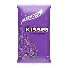 HERSHEY'S KISSES Purple Foils Milk Chocolate Candy Bulk Bag, 60 oz