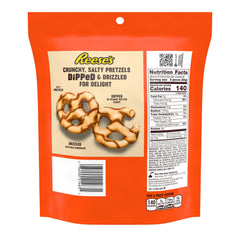 REESES Milk Chocolate Peanut Butter Dipped Pretzels 8.50oz Candy Bag
