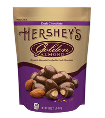GOLDEN ALMOND Dark Chocolate Covered Almonds 16oz Pouch