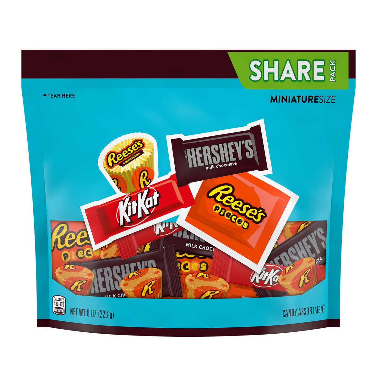 HERSHEY'S, KIT KAT® and REESE'S Miniatures Assorted Flavored Candy Share Pack, 8 oz