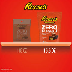 REESE'S Zero Sugar Miniatures Chocolate Peanut Butter Cups Candy Bag, 15.5 oz
