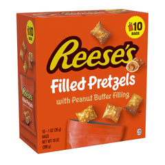 REESE’S Peanut Butter Filled Pretzels Bags, 1 oz. (10 Pack)