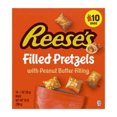 REESE’S Peanut Butter Filled Pretzels Bags, 1 oz. (10 Pack)
