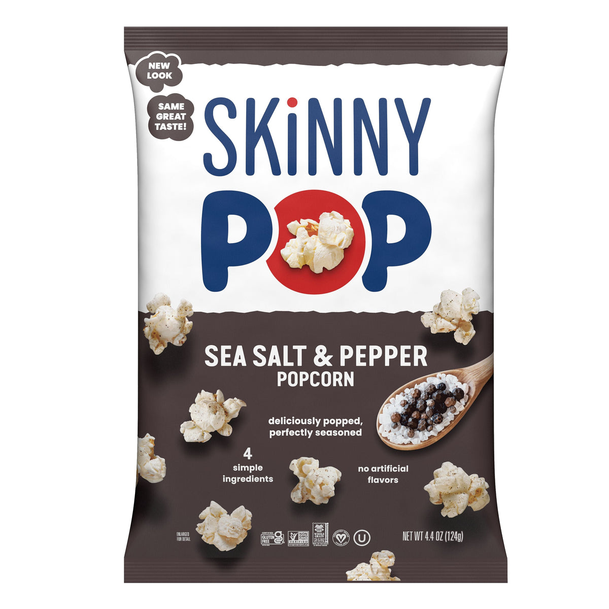 SKINNYPOP Sea Salt & Pepper Flavored Popcorn, 4.4 oz bag