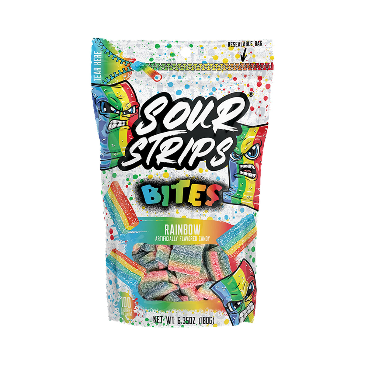 Sour Strips Rainbow Bites Candy Bag, 6.35oz