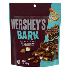 HERSHEY'S Milk Chocolate Candy Bark with Almonds and Salted Pretzels Bag, 6 oz