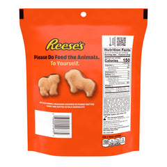 REESE'S Milk Chocolate and Peanut Butter Dipped Animal Crackers Bag, 8.5 oz