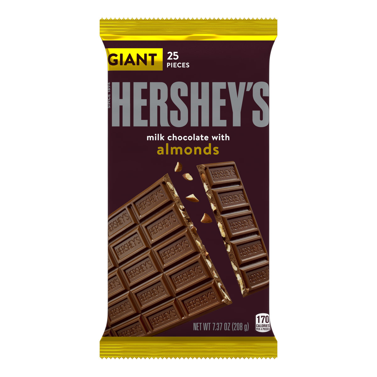 HERSHEY'S Milk Chocolate Almond Giant 7.37oz Candy Bar