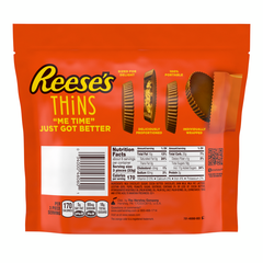 REESE'S THiNS Milk Chocoalte Peanut Butter Cups Snack Size 7.37oz Candy Bag